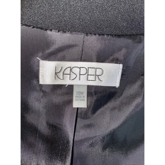 KASPER BLACK LONG LINED OPEN BLAZER JACKET POCKETS CAREER PLUS SIZE 20W - Picture 6 of 10